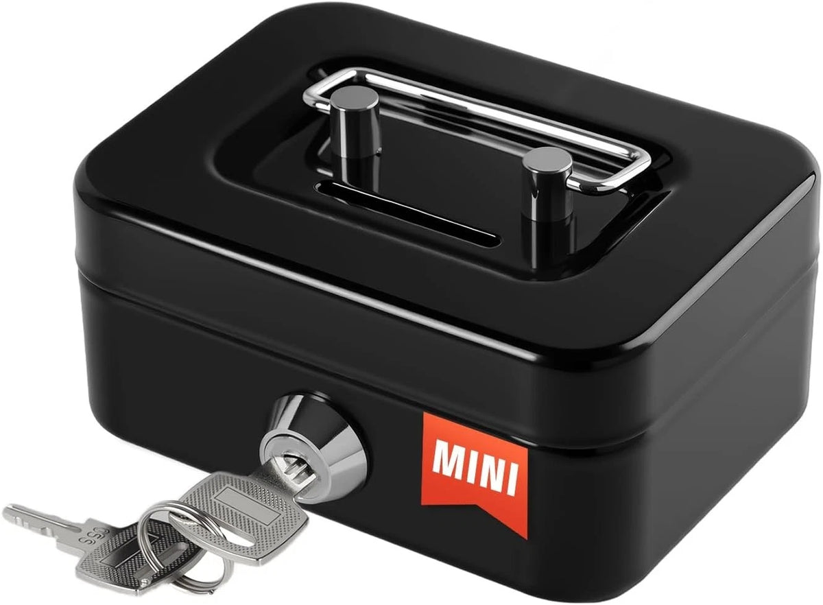 Cash Box with Lock Small Cute Lock Box with Money Slot Mini Portable Casino Saf