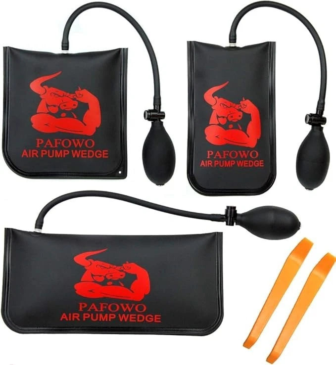 300 LB Commercial Grade Air Wedge Bag Pump & Alignment Tool - 3 Sizes (Small, Me
