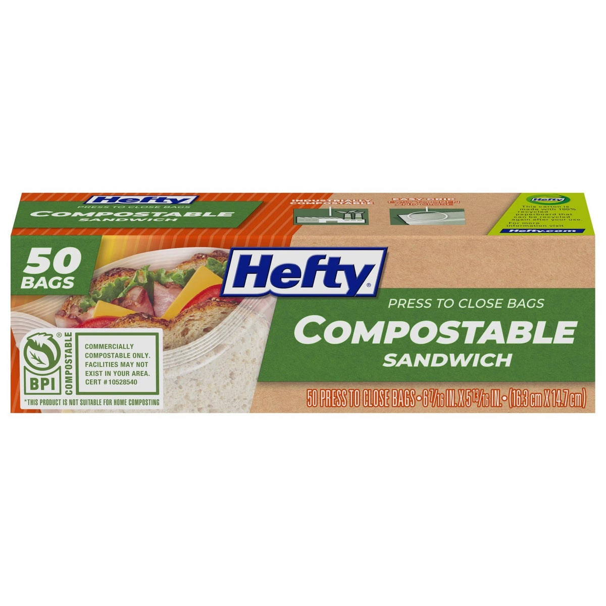 ® Compostable Press-To-Close Sandwich 50 Count