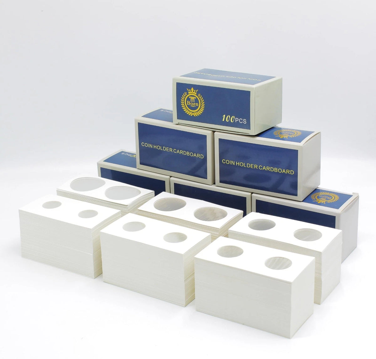 600PCS Coin Flips in 6 Sizes Cardboard Holders for Colletors 2x2