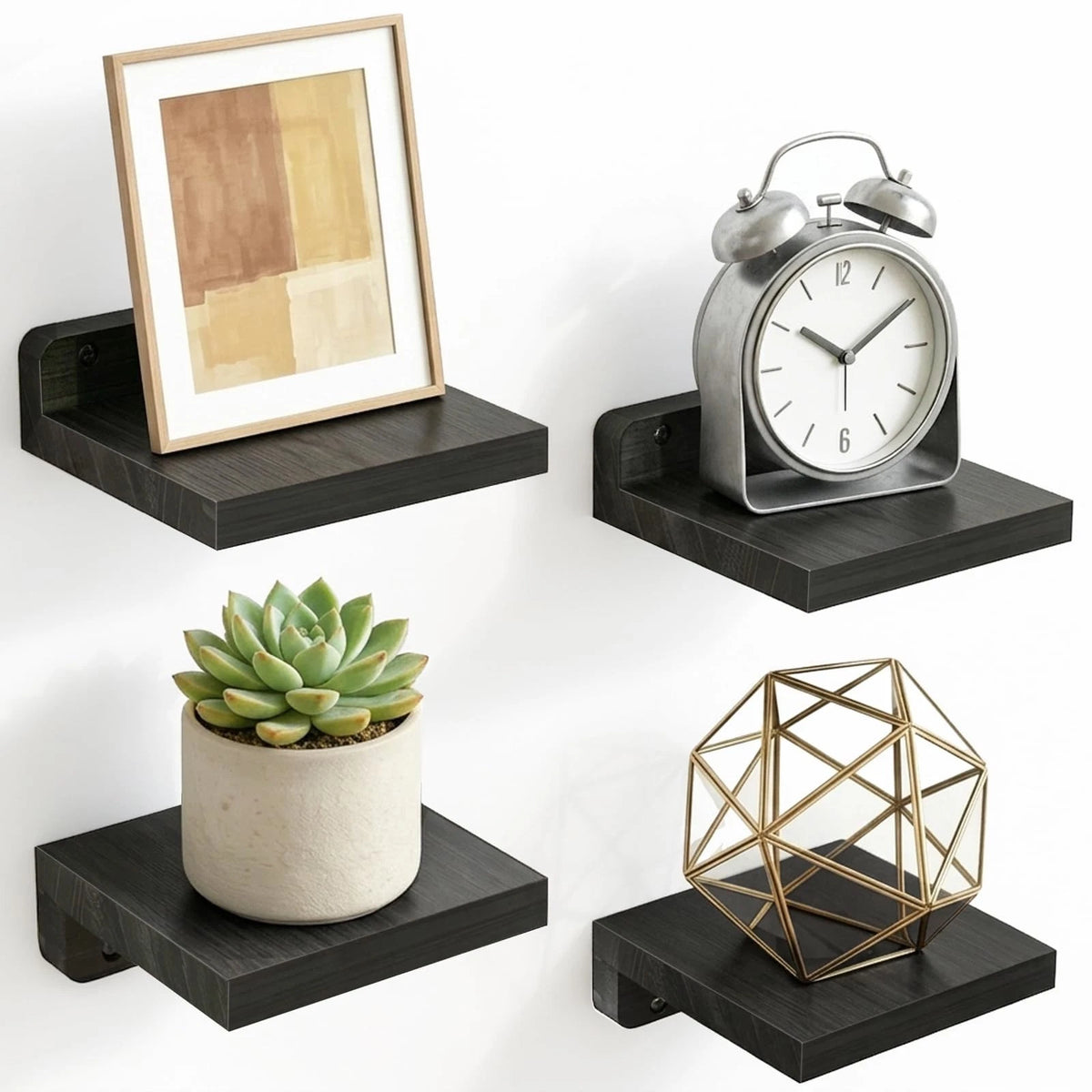 Wall Shelves, 5x5 Inches Small Floating Shelf, Rustic Wood Wall Mounted Shelves