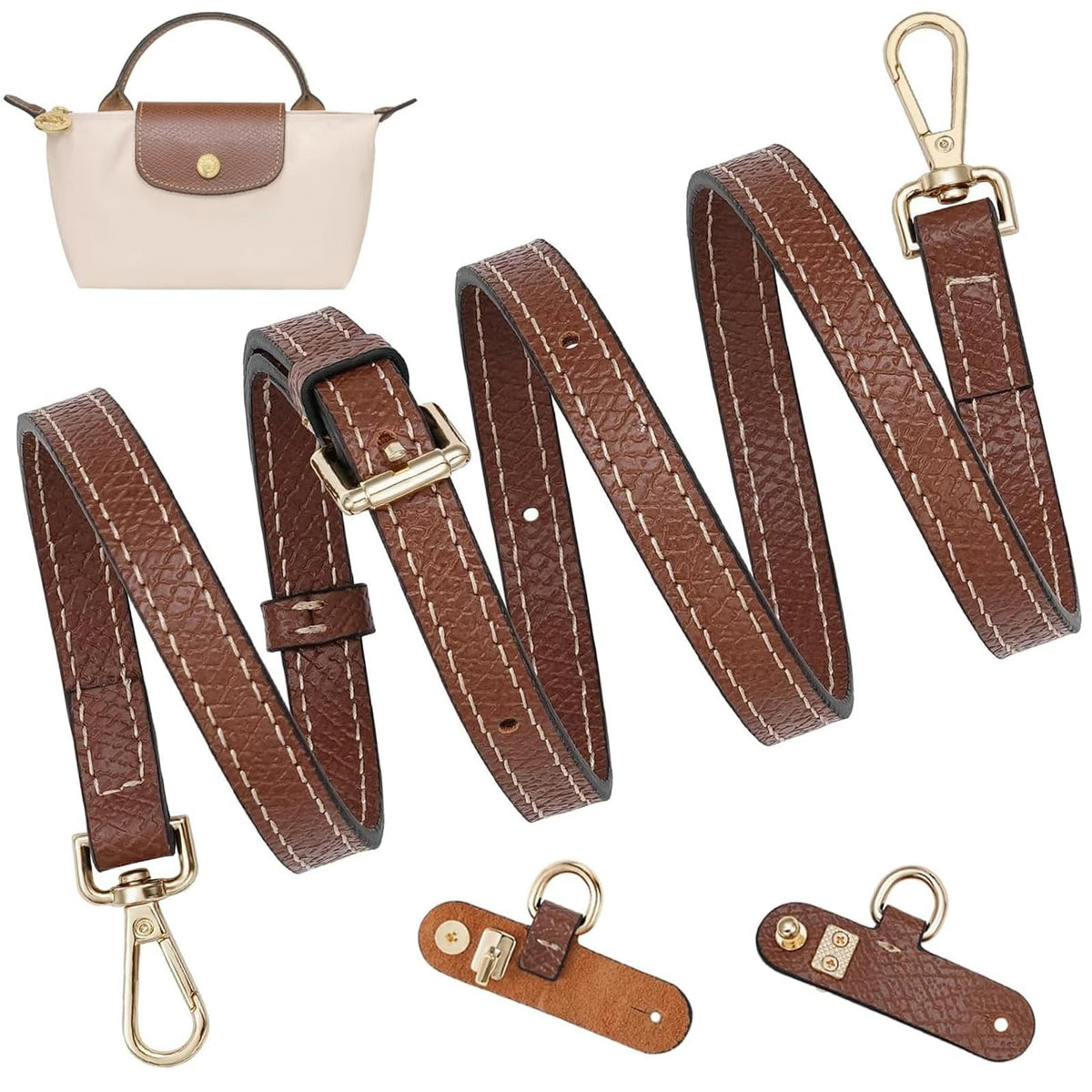 Crossbody Strap Replacement for Longchamp Mini Bag Adjustable Leather Shoulder S
