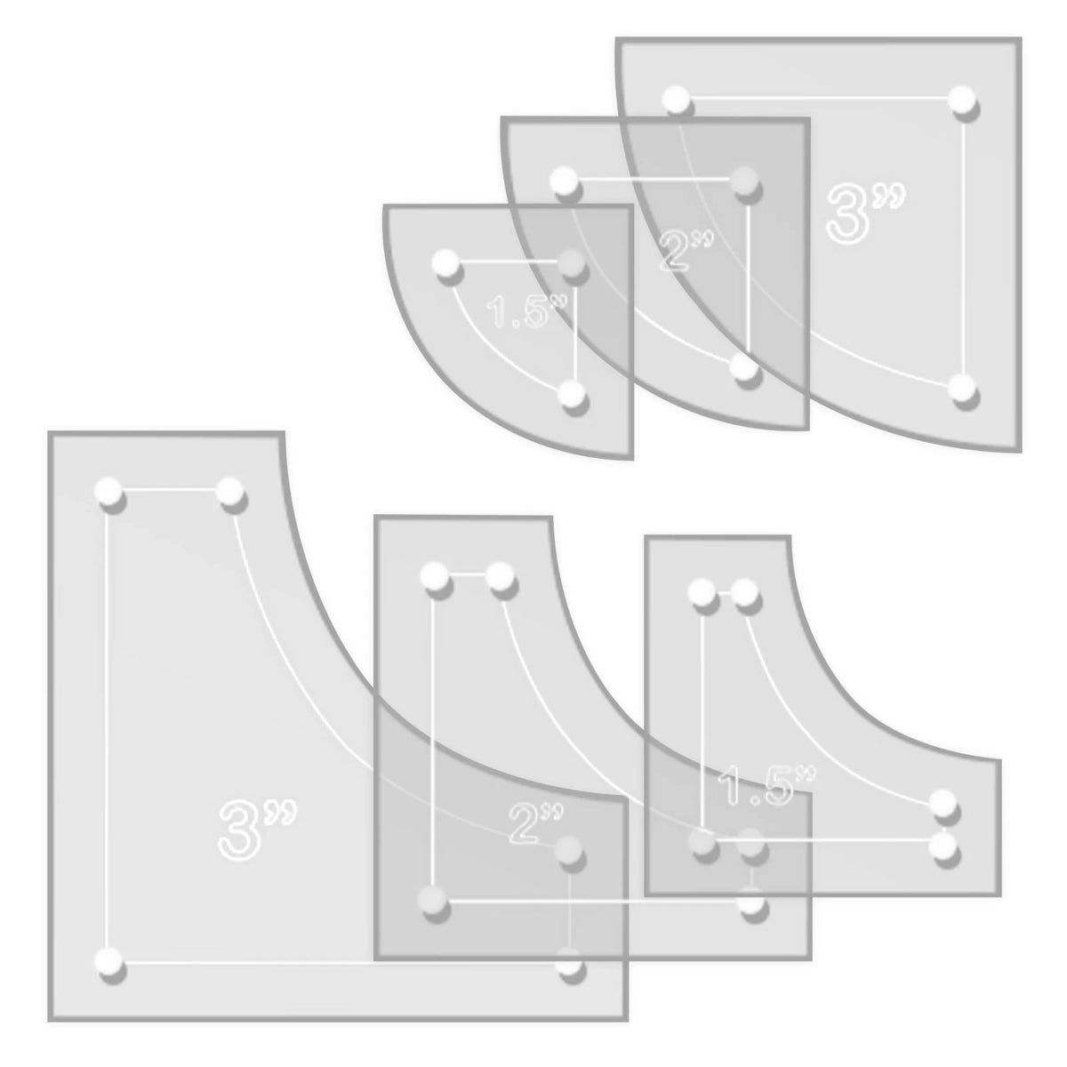 Drunkards Path Quilting Acrylic Template Set, 3