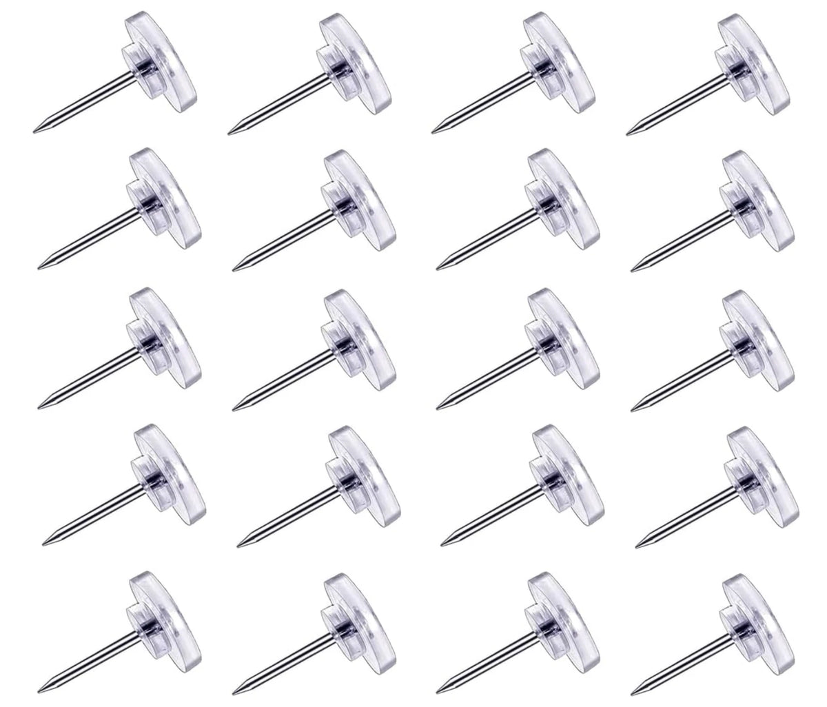 150 Clear Push Pins Thumb Tacks Steel Point for Cork Board Office