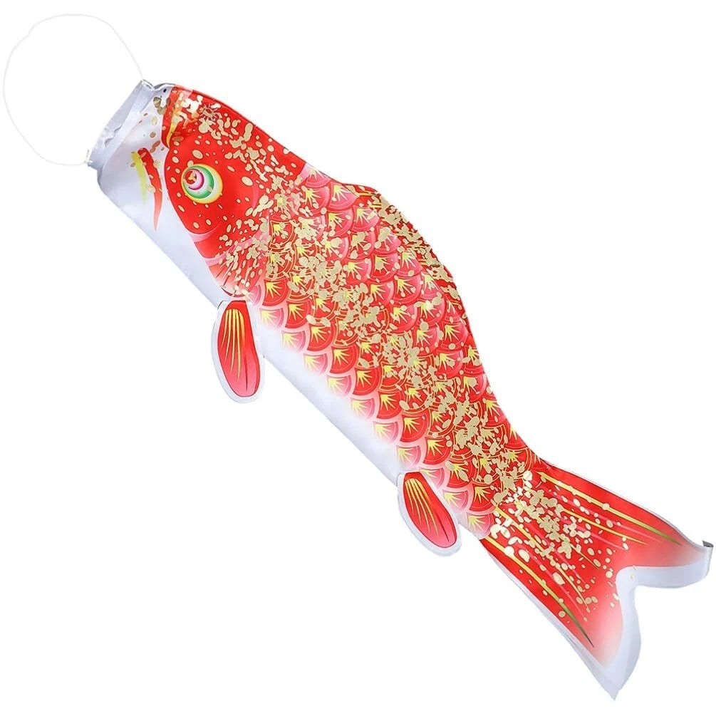 39 Inch Japanese Carp Windsock, Large 3D Gold Stamped Satin Koi Fish Flag, Ko...