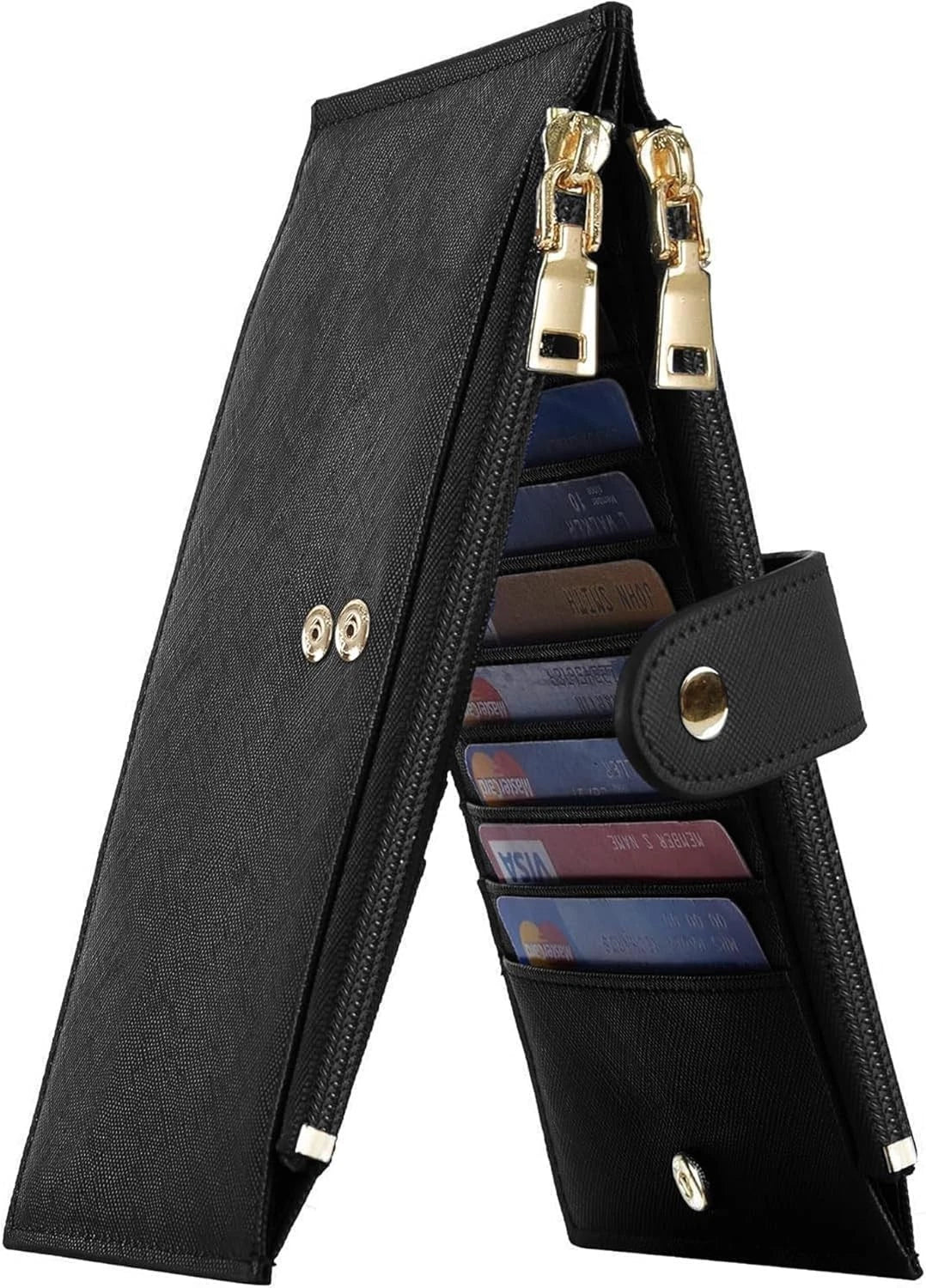 Travelambo RFID Wallet Women Large Size Bifold Multi Card one size, Black