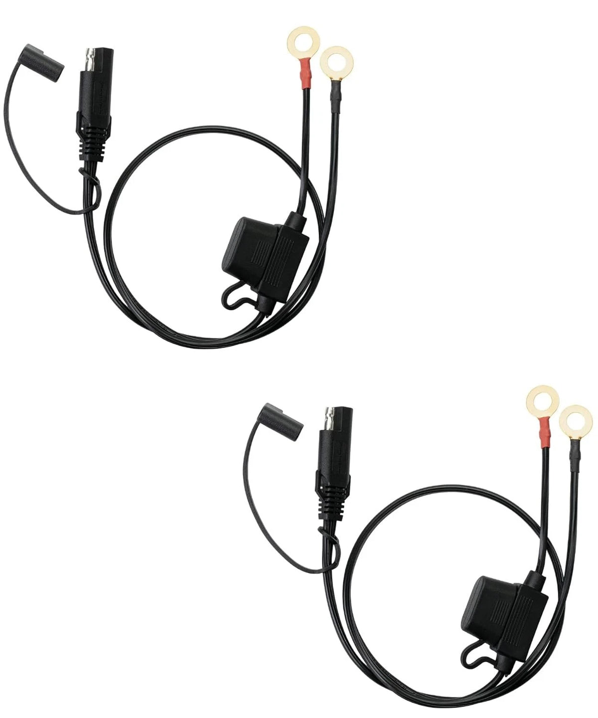 Bates- SAE Battery Connector, 2 Pack, 2 FT, SAE to O Ring Terminal Harness, 2 Pi