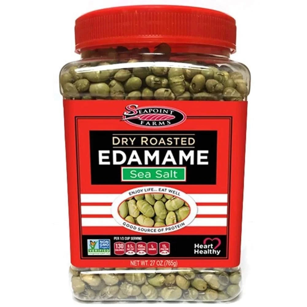 Dry Roasted Edamame, Sea Salt, Vegan, Gluten-Free Snack, 27oz Jar