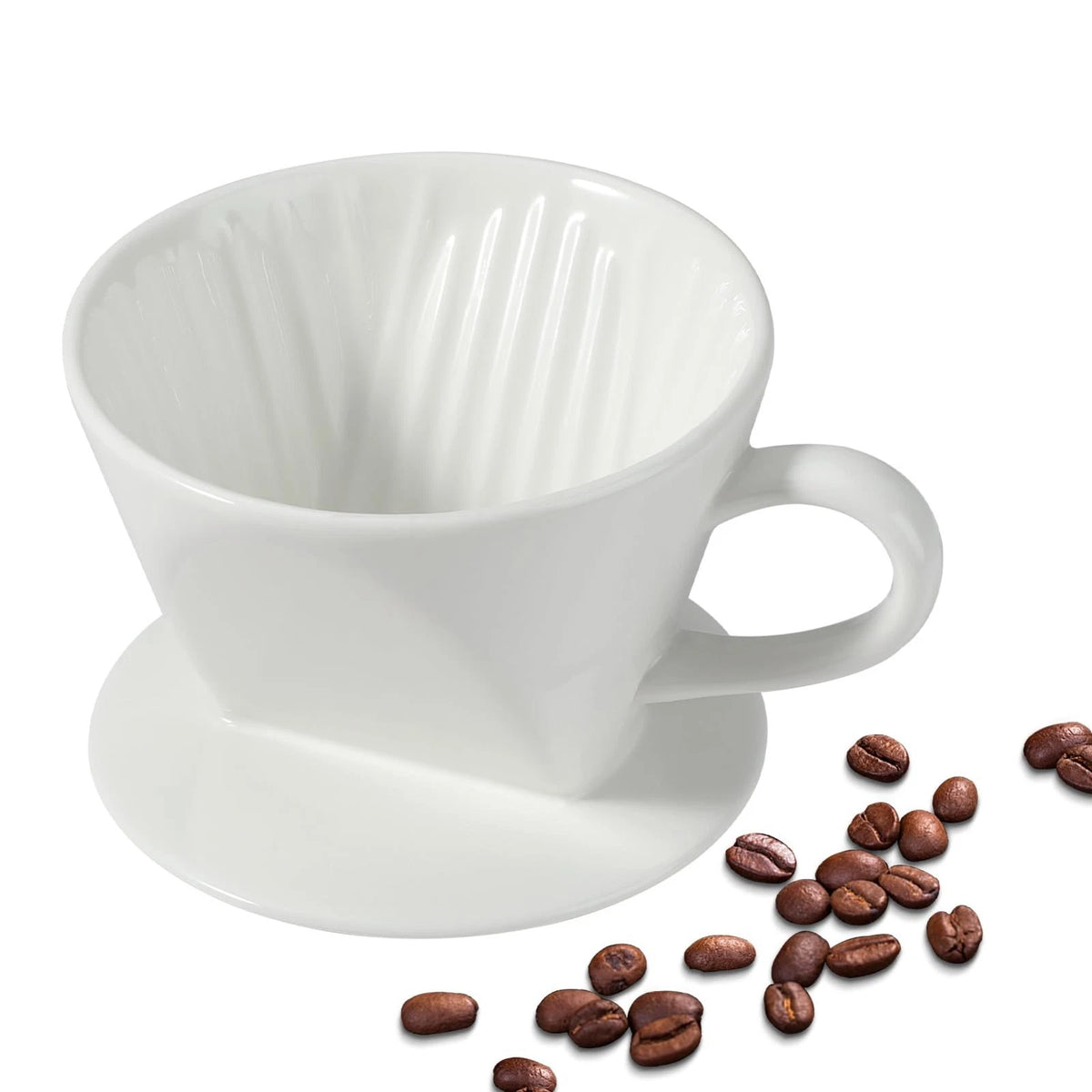 Ceramic Pour Over Coffee Maker Dripper with 3 Holes Flat Bottom