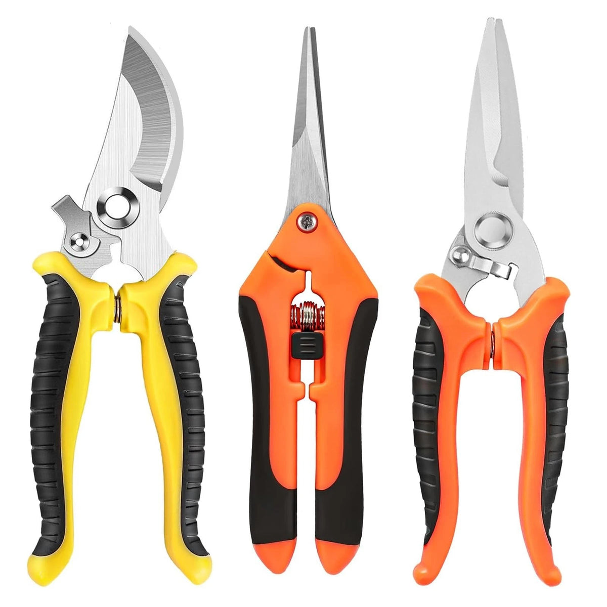 Pruning Shears, 3 Pack Garden Shears, Clippers Handheld, Stainless Steel
