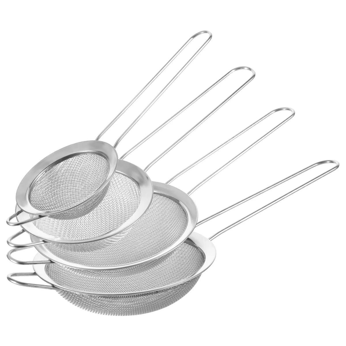 4 Pcs Stainless Steel Fine Mesh Strainer 4 Sizes Small Sieves with Handles