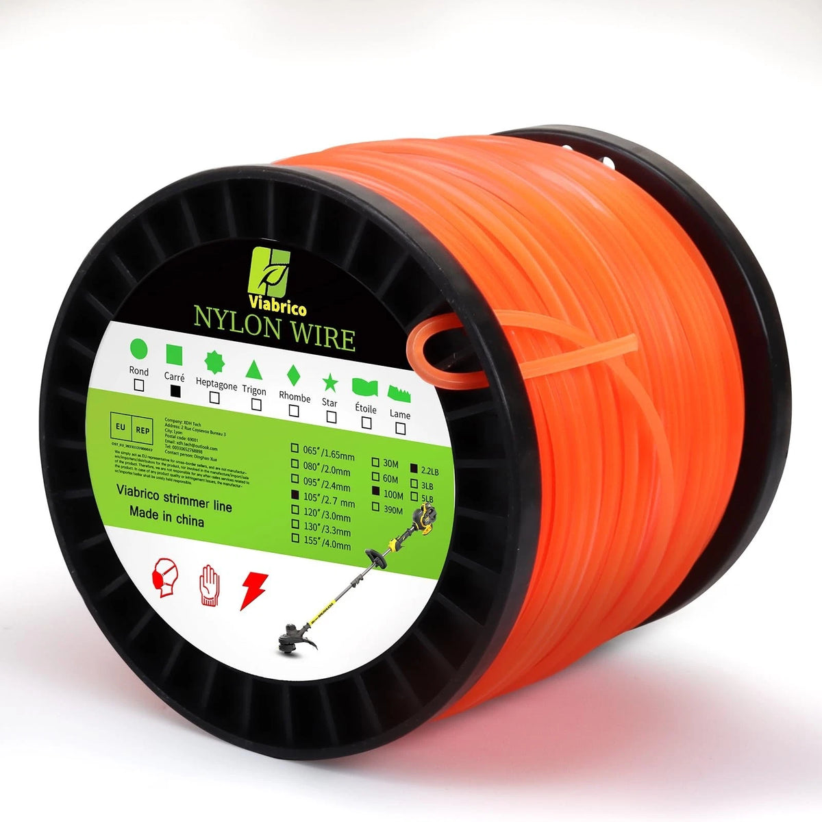 105 Trimmer Line Square Weed Wacker String .105-Inch-By-330-Ft, Weed Eater Strin
