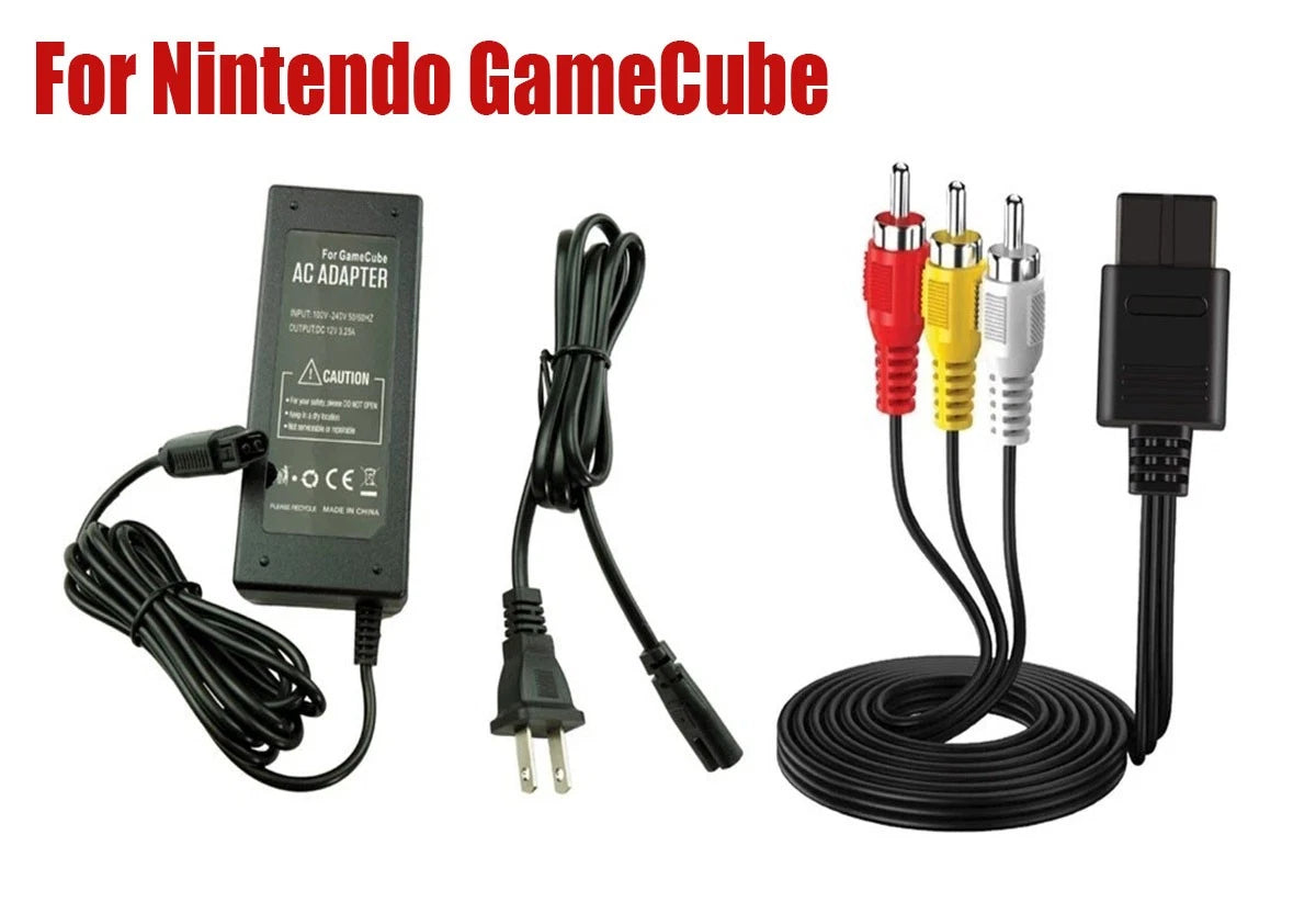 AC Power Supply Audio Video RCA Charger Cable Adapter For Nintendo GameCube Cube
