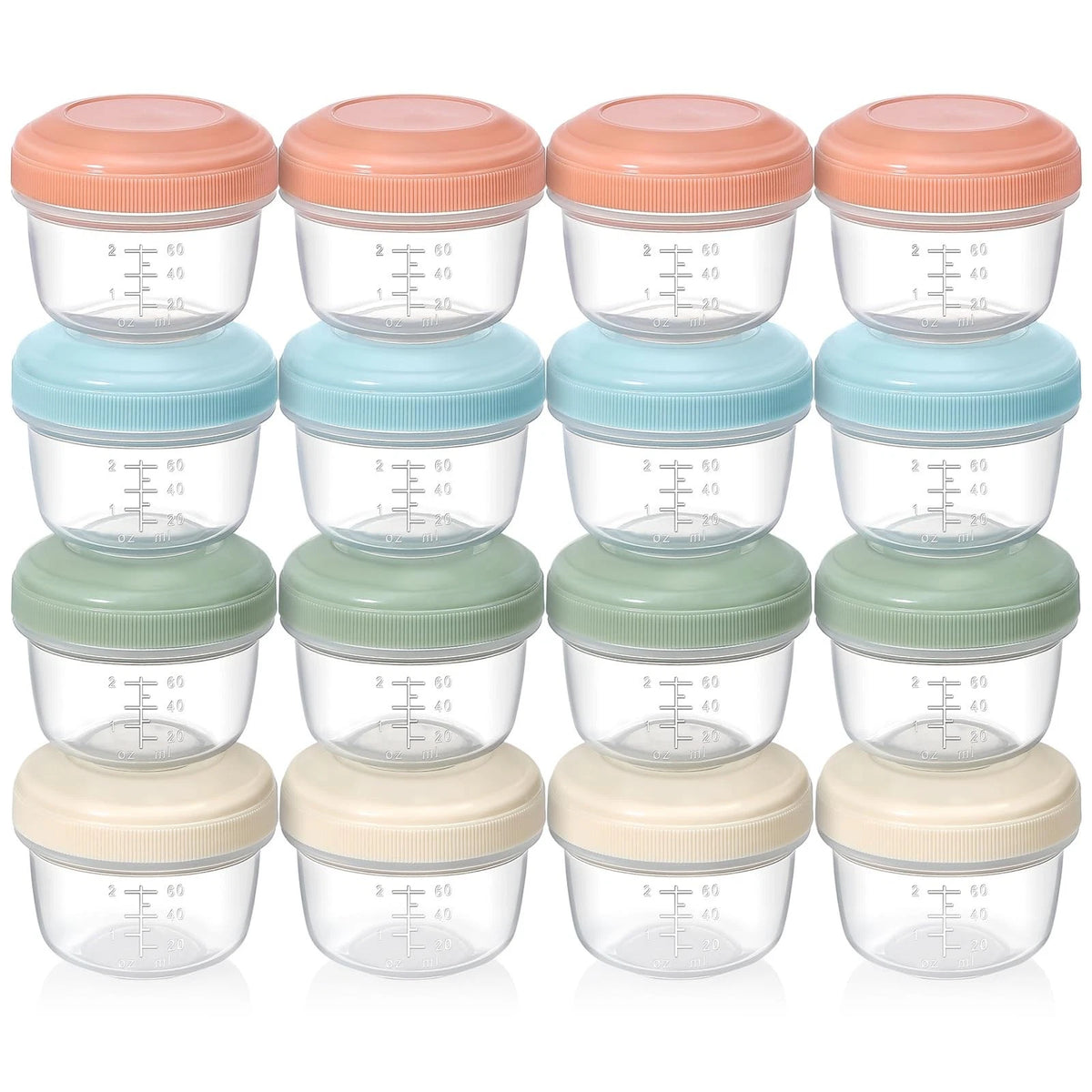 16 Pack 4 Oz Small Containers with Lids, Reusable Plastic Snack Deli Containers