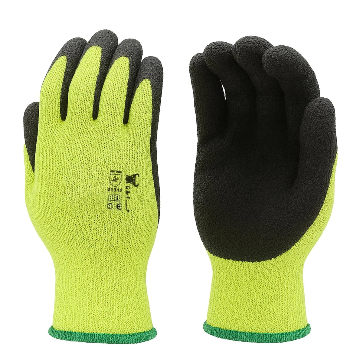 G & F 1516 Premium High Visibility Low Emissions Green Work and Gardening Gloves