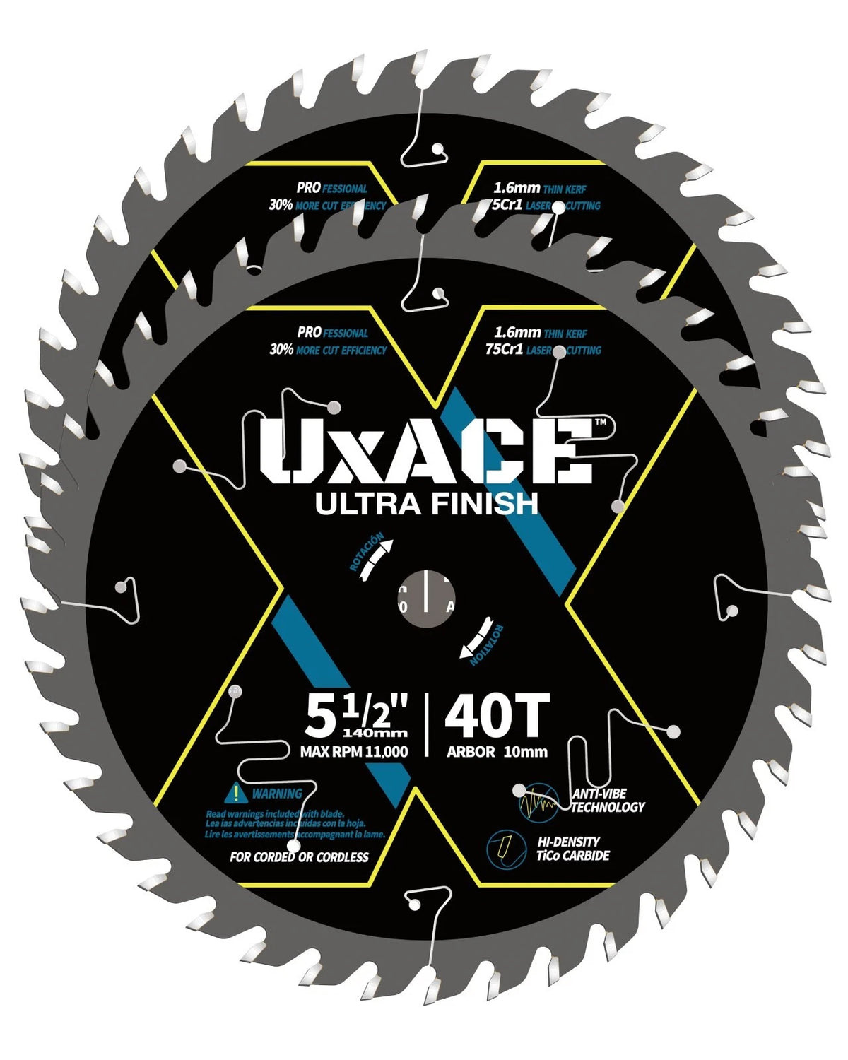 5-1/2-Inch 40-Tooth Circular Saw Blade with 10 Mm Arbor, Ultra Finish Wood Cutti