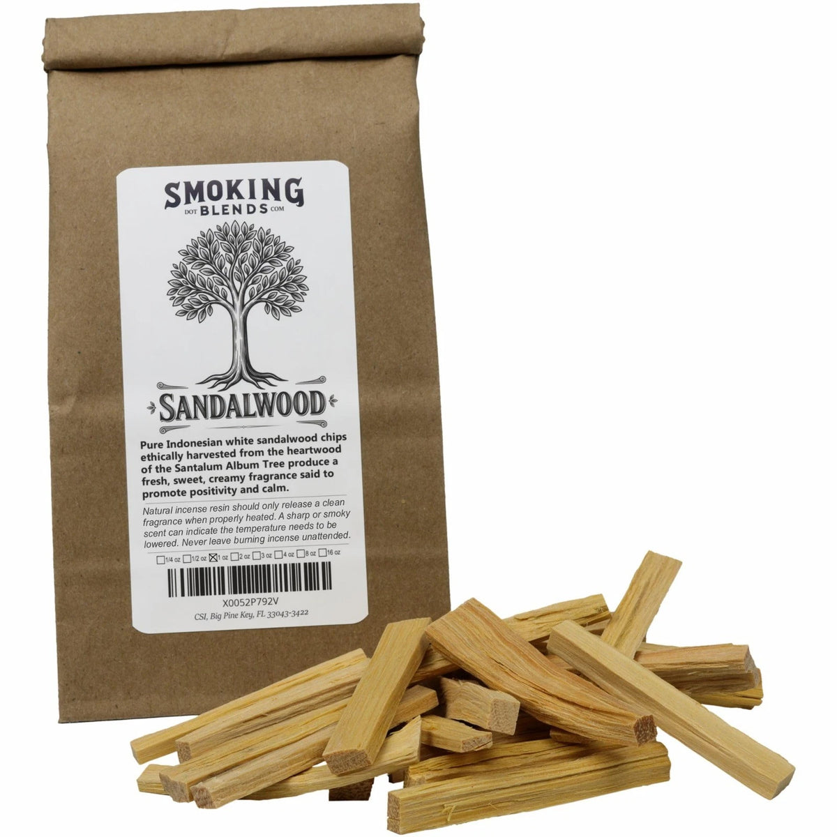 White Sandalwood Chips - Organic Wood Sticks for Resin Incense Burners -