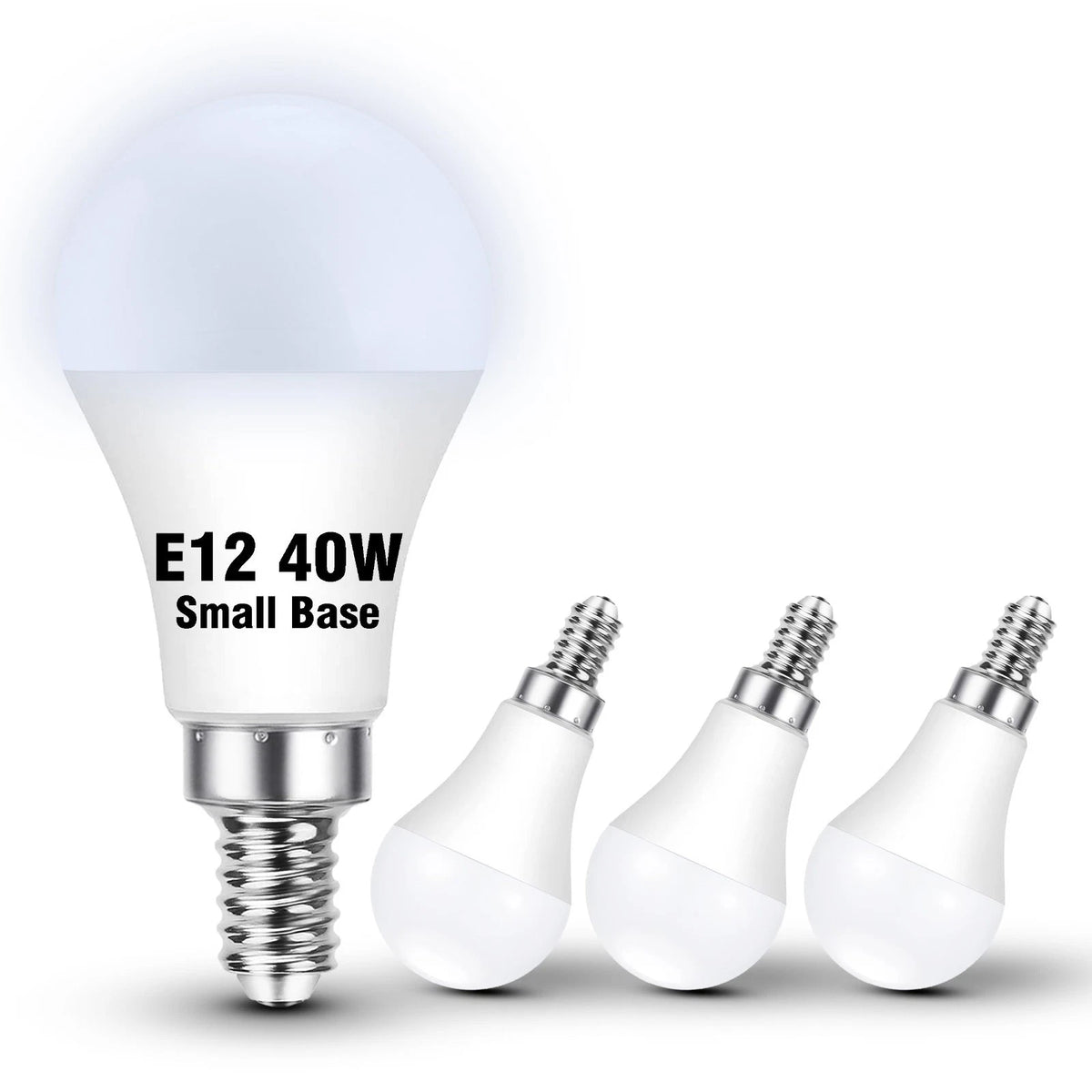 E12 LED Candelabra Light Bulb, 40W Equivalent Daylight White 5000K, 4W 450LM AC1