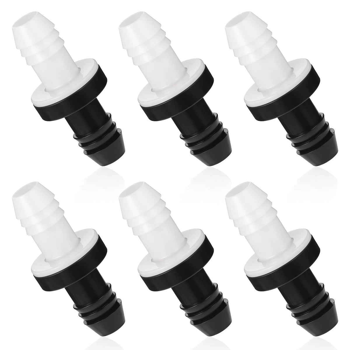 6 PCS Inline Vacuum Barbed One Way Check Valve, 3/8