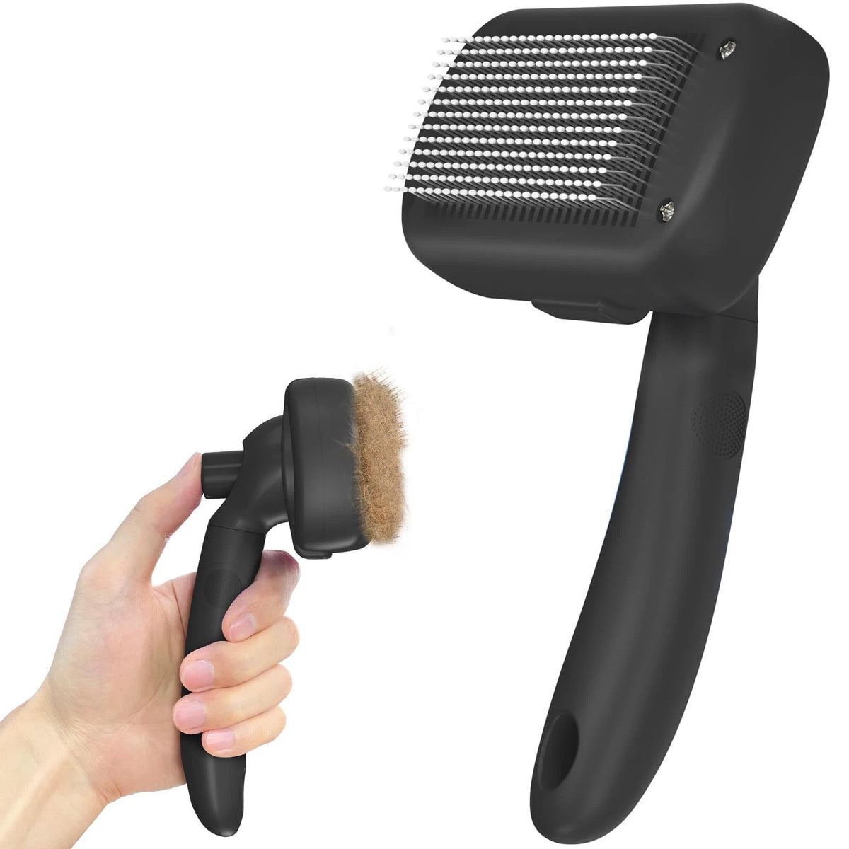Self Cleaning Shedding Brush for Dogs & Cats, Gentle Deshedding Grooming Tool