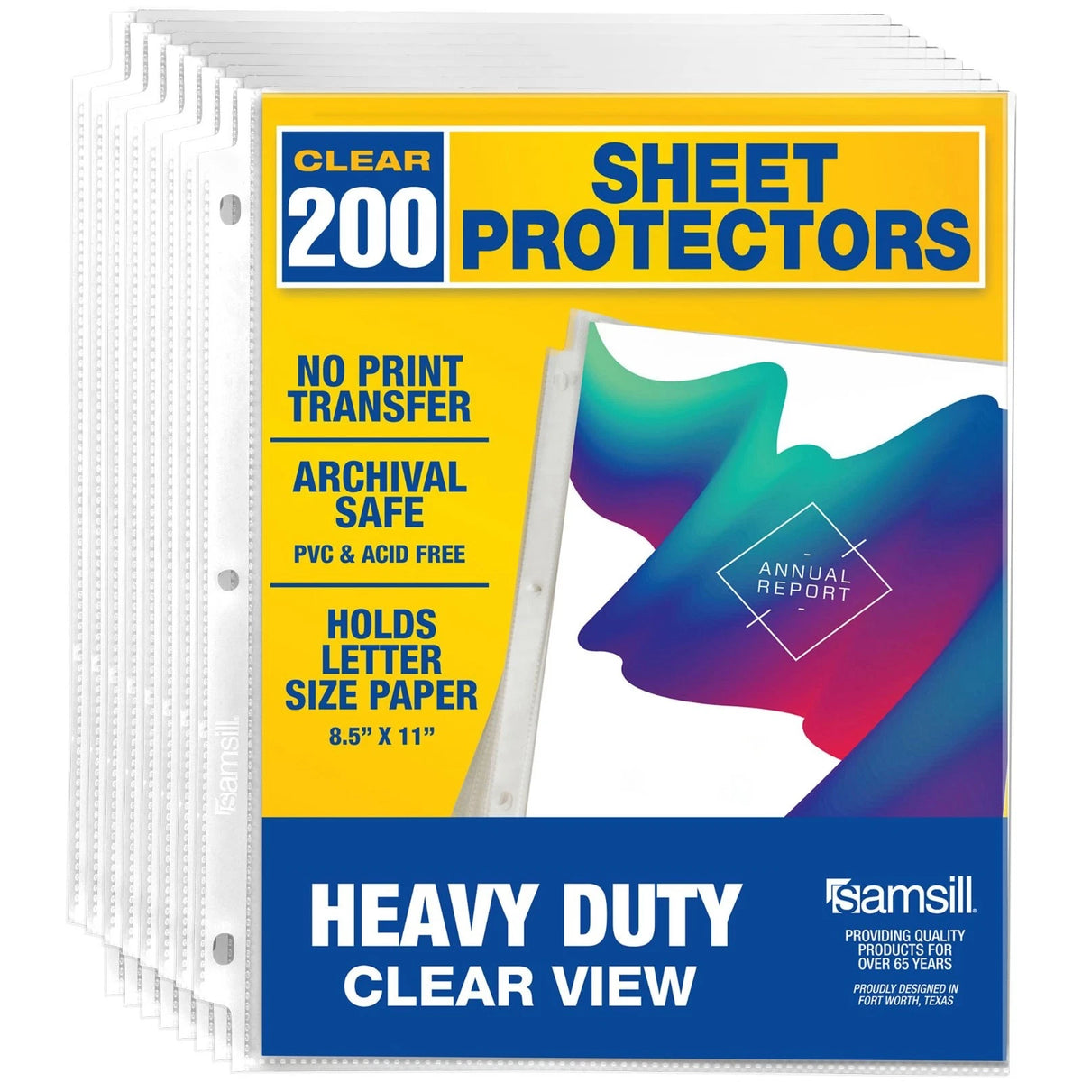 200 Pack Sheet Protectors, 8.5X11 Inch Page Protectors for 3 Ring Binder, Standa
