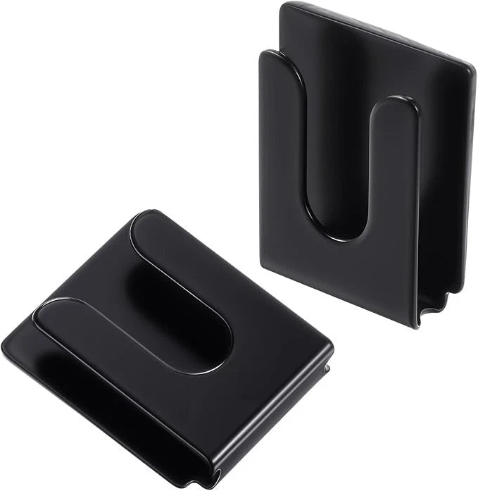 2Pcs Radio Microphone Hanger with Adhesive Back, CB Mic Holder Mount, Black Meta