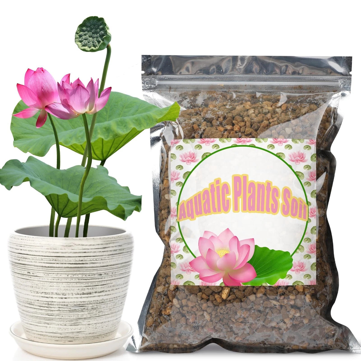 Aquatic Soil for Plants 2.2LBS Clay Aquarium Soil for Ponds Lotus Water Lily