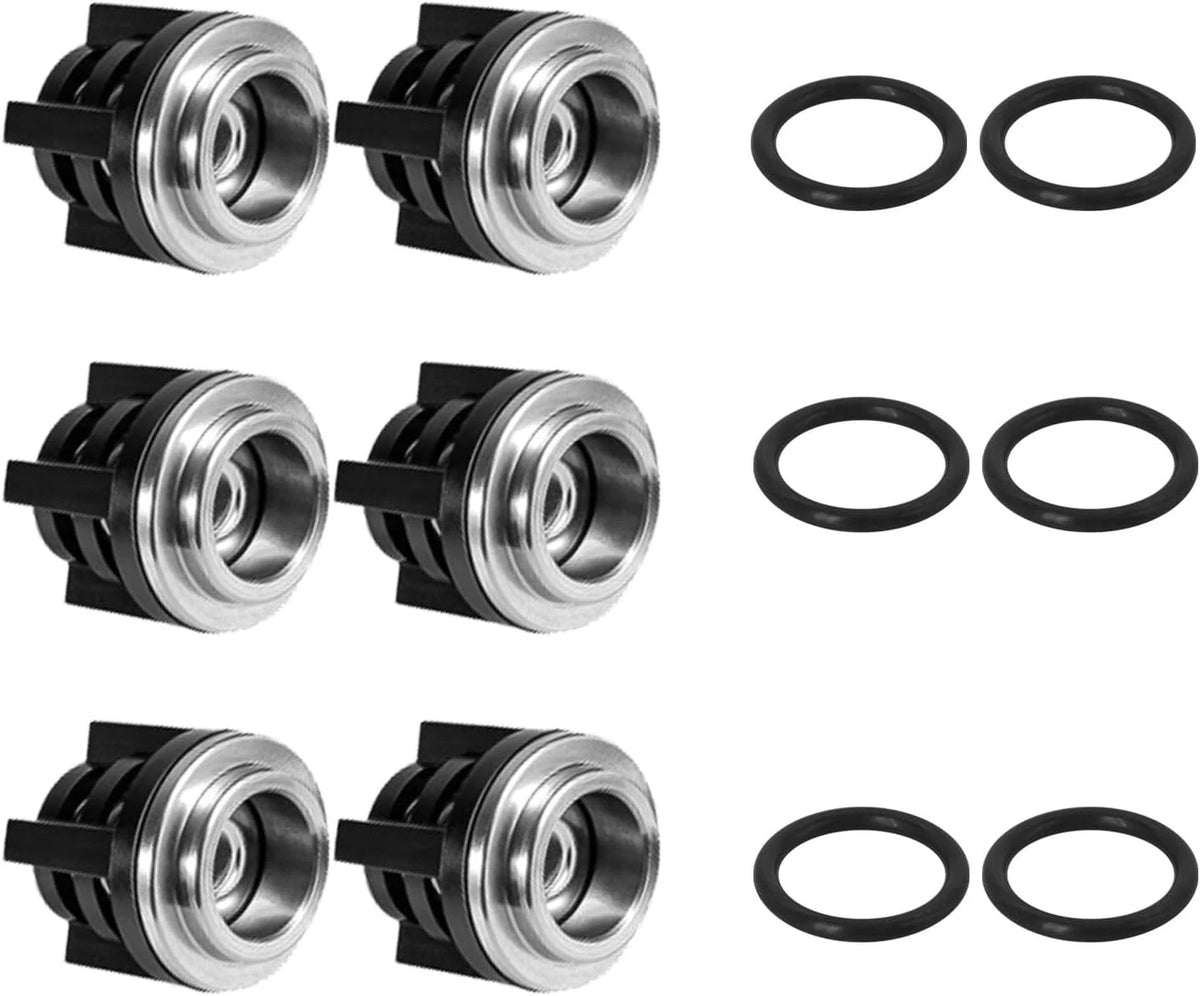 6-Pack Pressure Washer Pump Check Valves Kit with O-Rings Fits for Annovi Reverb