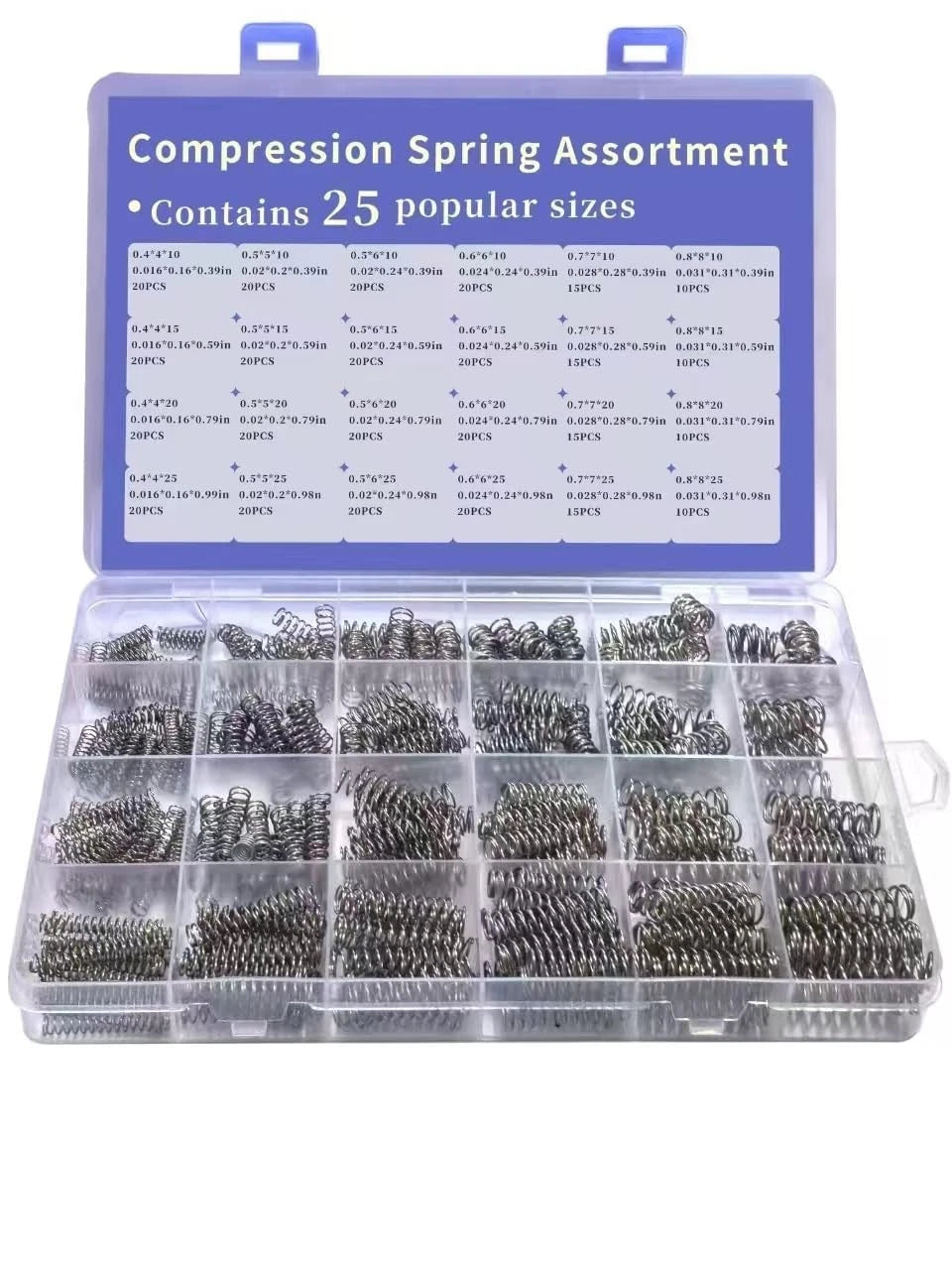 Compression Springs Assortment Kit, 420 Pcs, 24 Sizes Stainless Steel Springs
