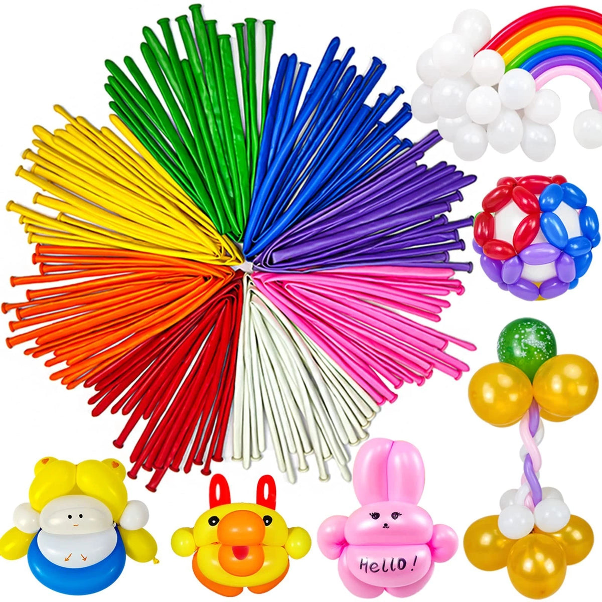 260 Balloons Pack of 100 Long Balloon Animal Twisting Balloons for Animal Shape