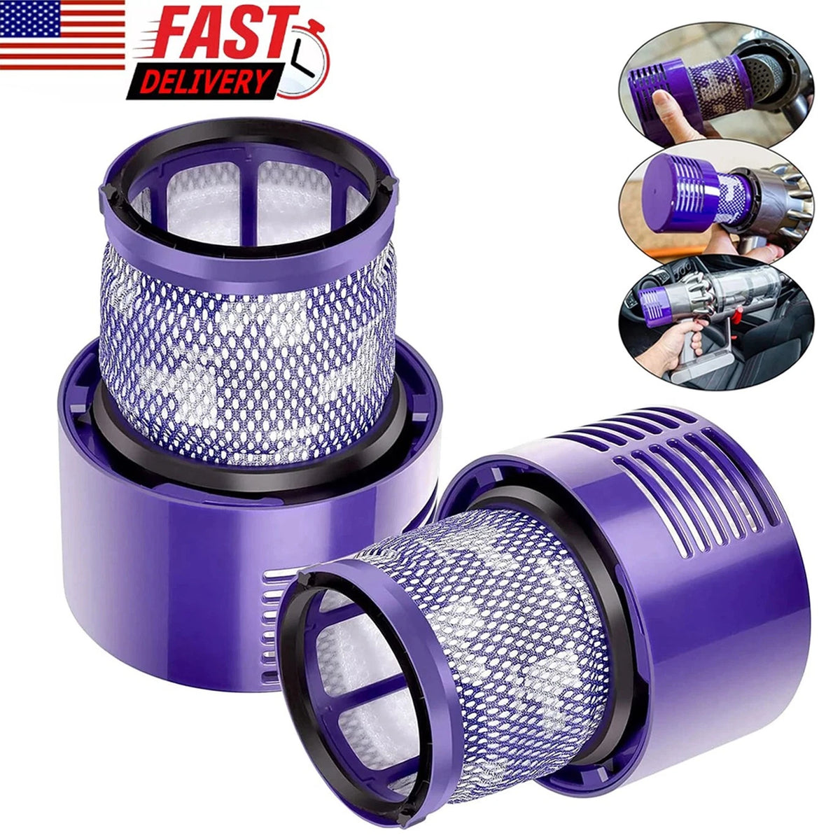 2 Pcs HEPA Replacement V10 Filter for Dyson V10 SV12 Part No. 969082-01