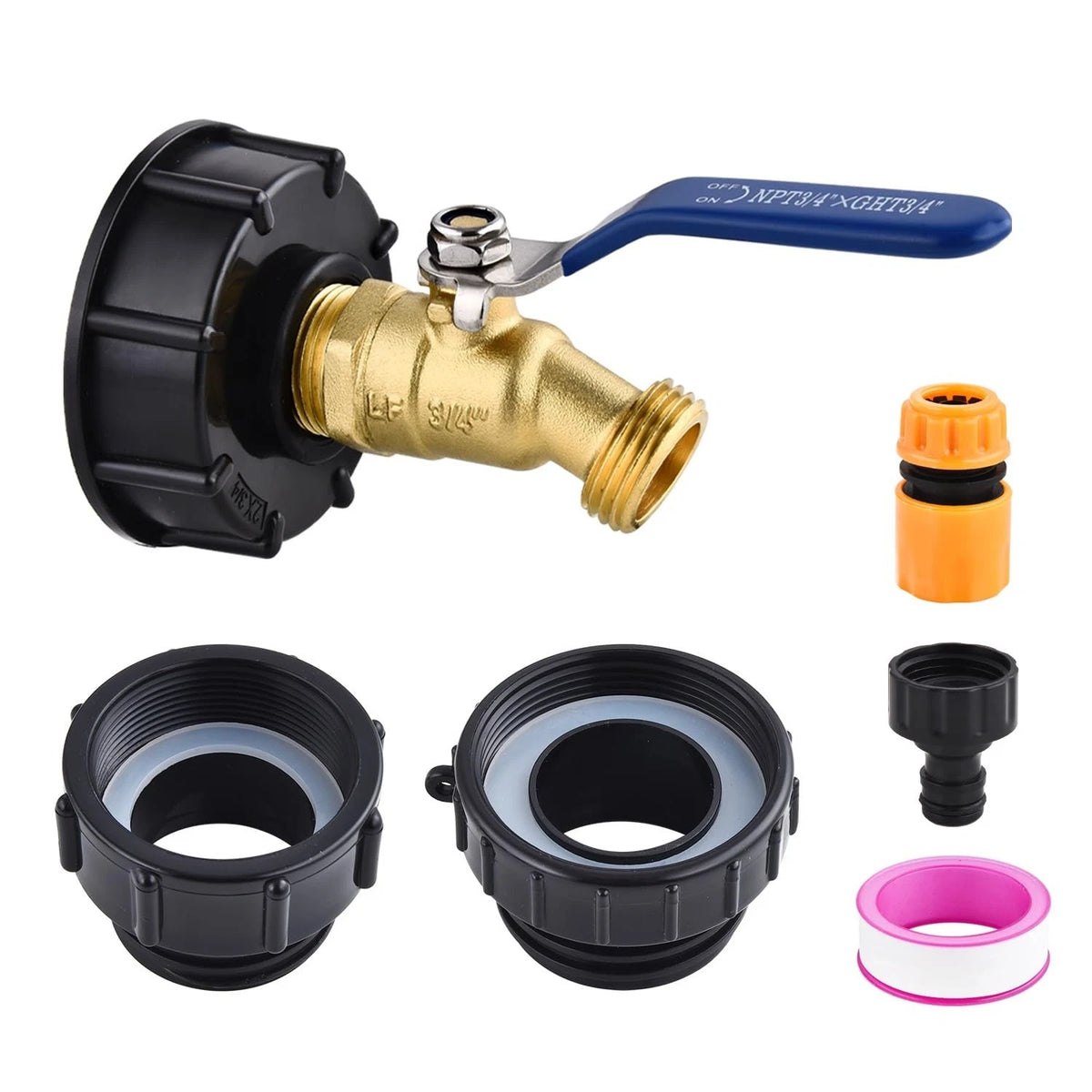 275-330 Gallon IBC Tote Tank Adapter,3-Size IBC Tote Hose Adapter, 2.44
