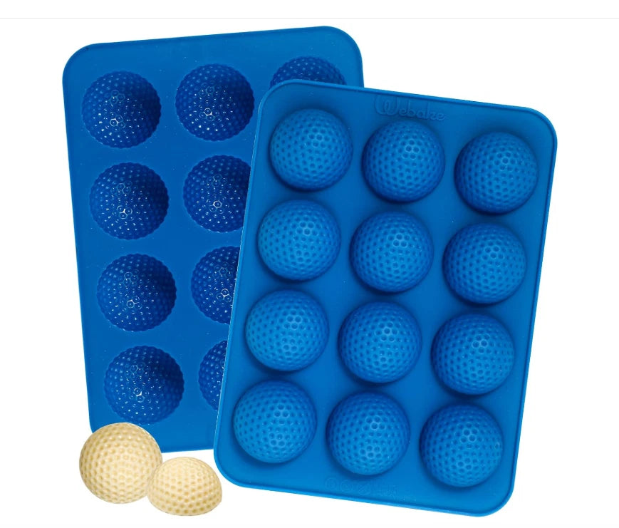 Golf Ball Chocolate Molds, Platinum Silicone Golf Ball Mold 12-Cavity, Golf M...