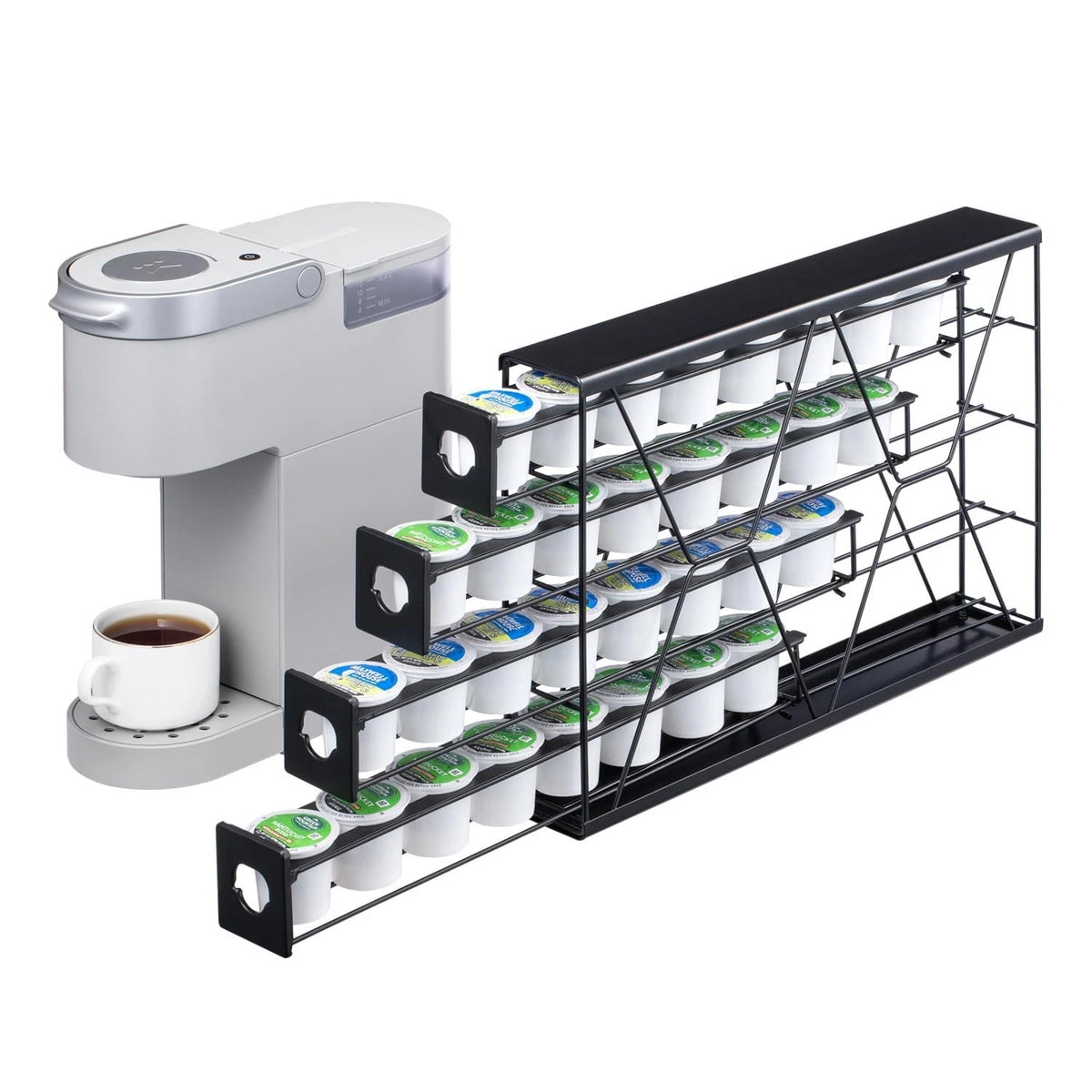 K Cup Holder for Coffee Pods Storage 4 Tier Drawer Organizer (32 Pods Capacity)