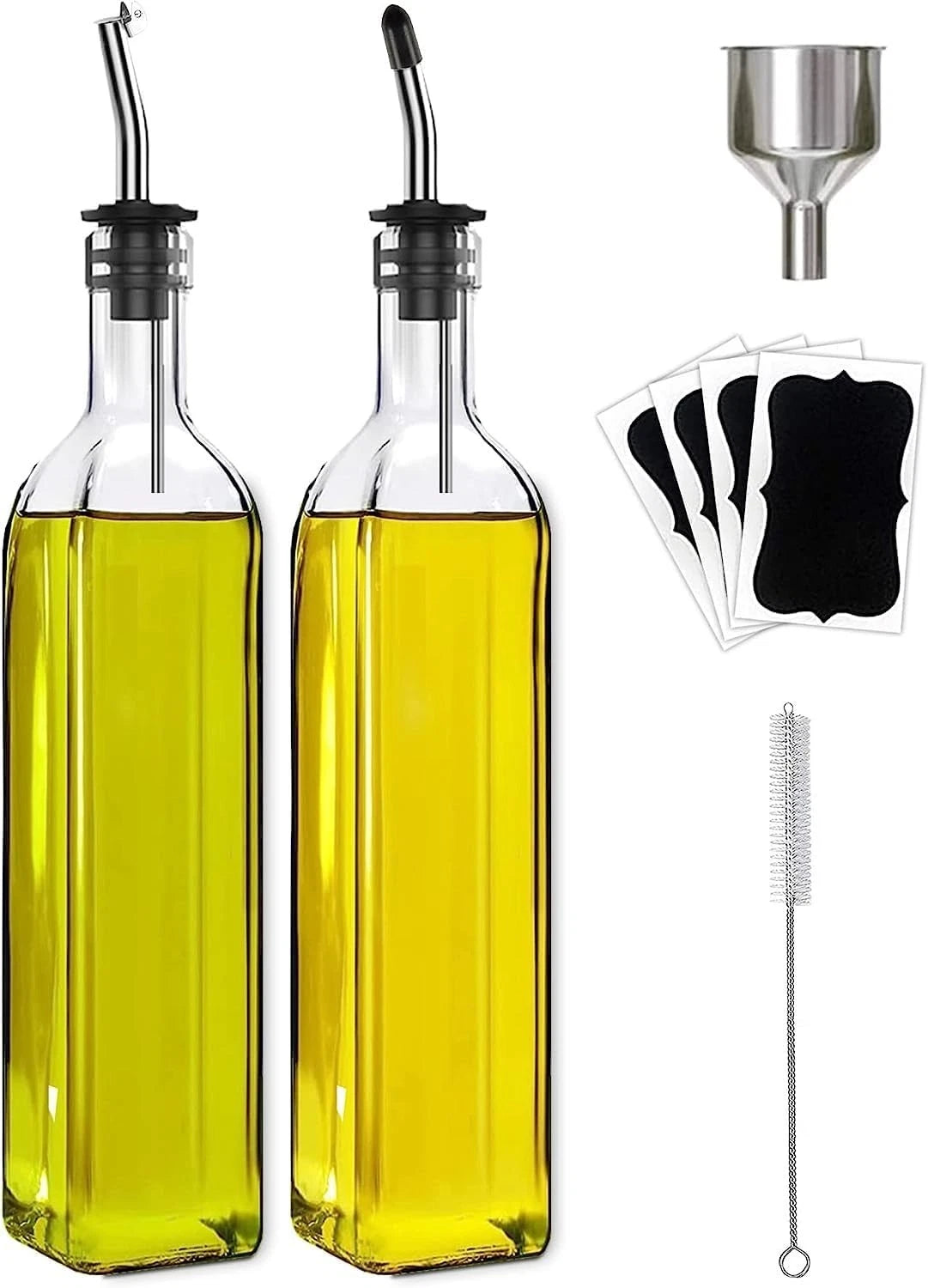 Olive Oil Dispenser Bottle, 2 Pcs Glass Olive Oil Dispenser And Vinegar Set With