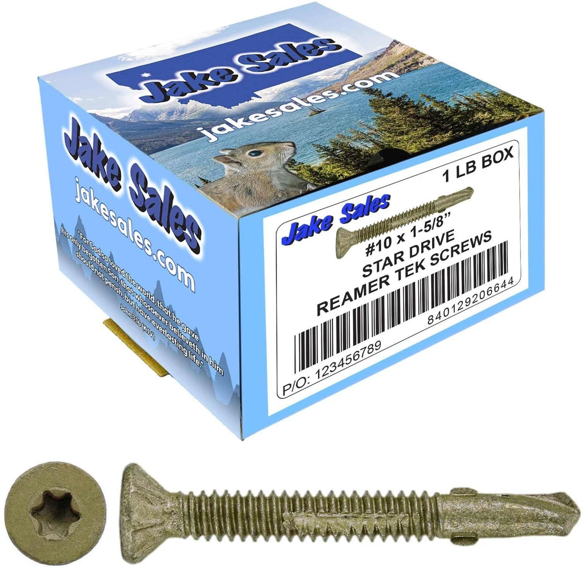 10X1-5/8 Reamer Tek Torx/Star Head Self-Drilling Wood to Metal Screws - for Flat