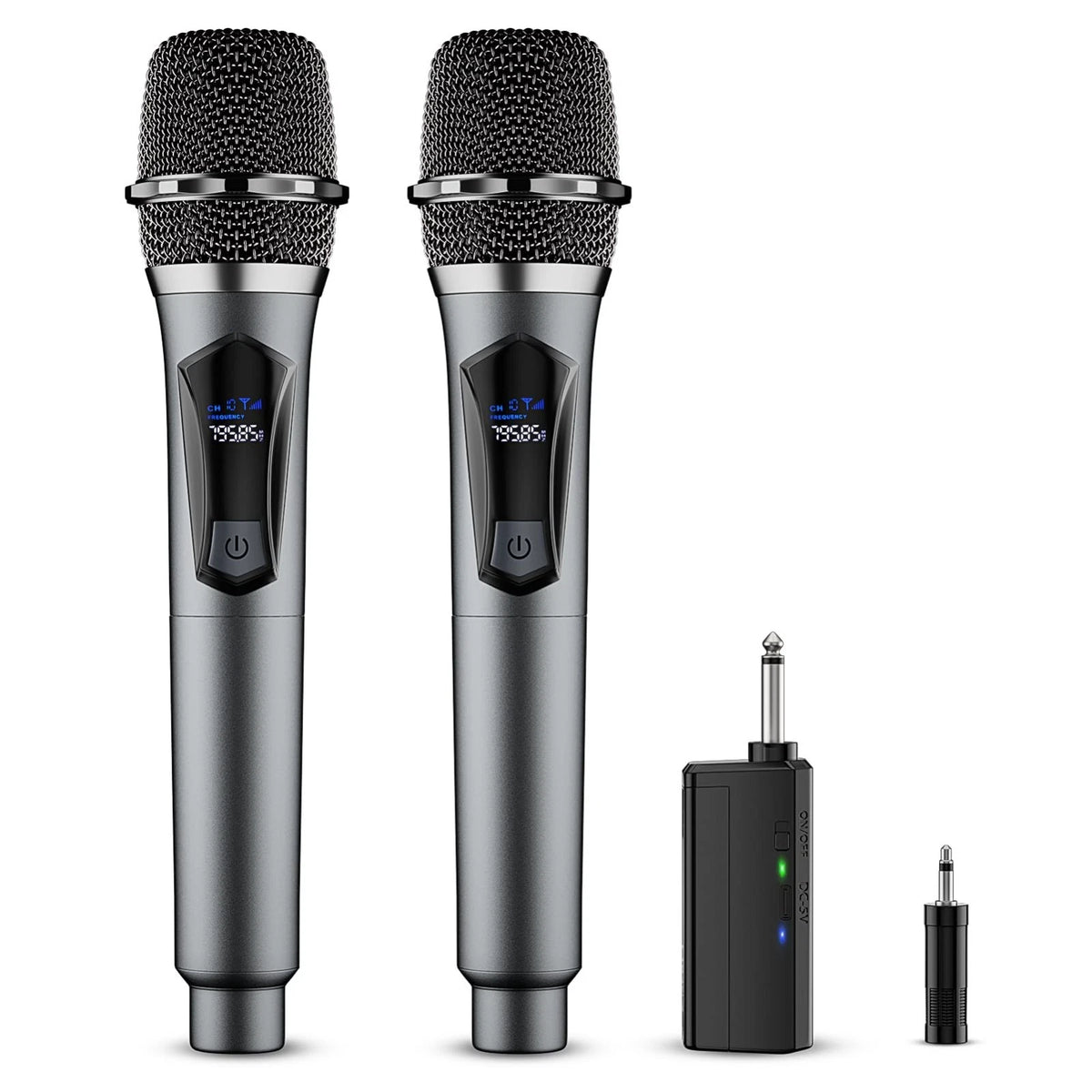Wireless Microphone,Professional Dual Handheld Cordless Dynamic Mic System wi...