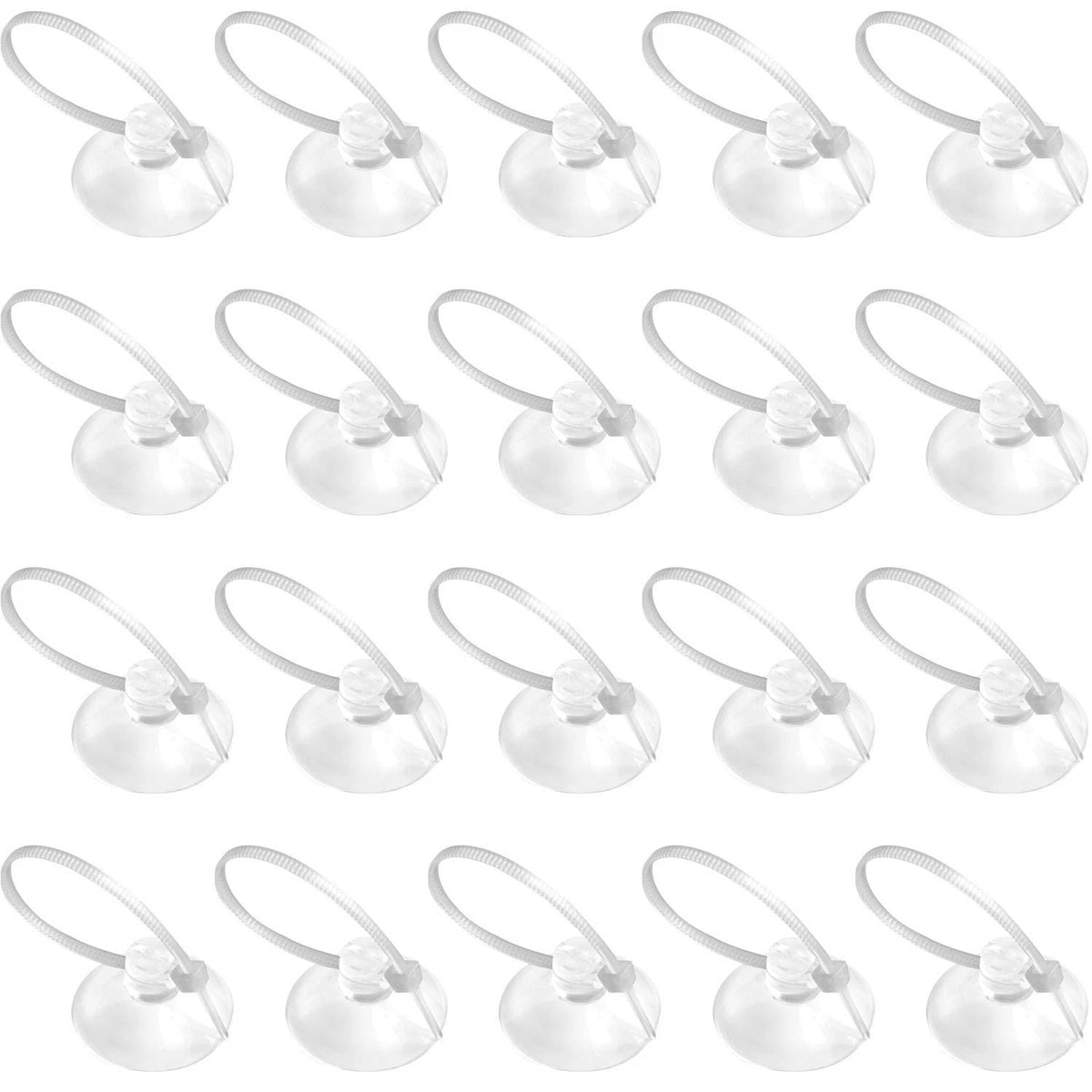 Multi-Purpose Aquarium Suction Cups with Adjustable Ties - 10 Pack Strong Grip