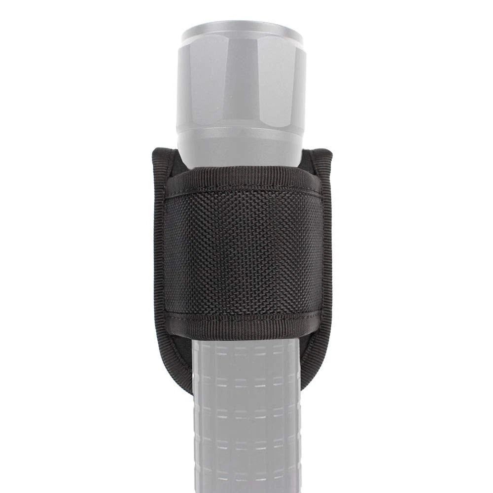 Open Top Compact Light Pouch for Duty Belt, D Cell Flashlight Black