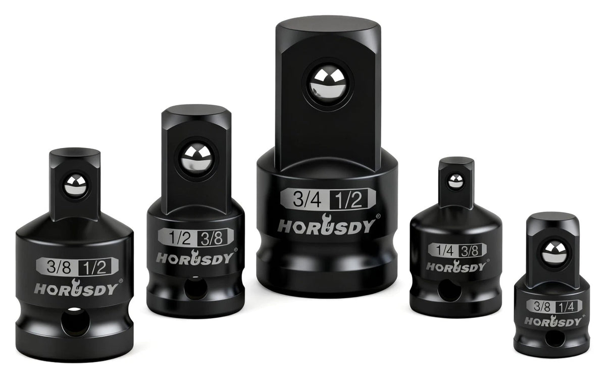 5Piece Impact Socket Adapter and Reducer Set, 1/4Inch Hex Shank Socket to Dri...