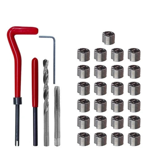 30PCS M6 Thread Repair Insert Kit with Stainless Steel Helicoil Inserts