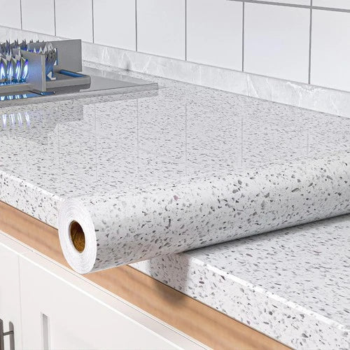 Glossy Marble Contact Paper for Countertops Peel and Stick Wallpaper for Kitchen