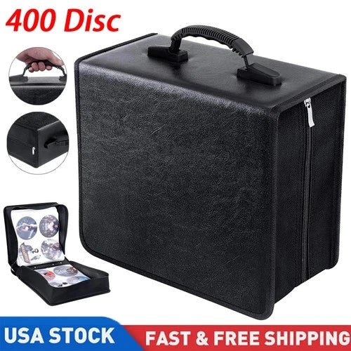 400 Disc CD DVD Storage Case Black Media Organizer Album Holder Wallet Bag