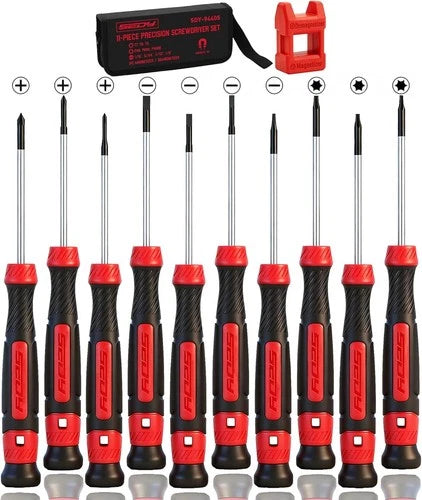 11-Piece Precision Screwdriver Set - Magnetic Mini Screwdrivers for Eyeglasses,