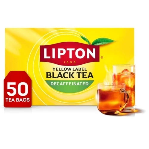 Lipton Decaf Tea Bags Black Tea Iced or Hot Tea Can Support Heart Health 50 Ct..