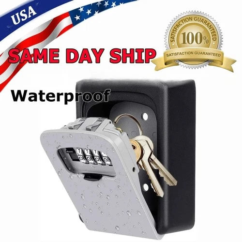 4 Digit Key Safe Lock Box Combination Wall Mount Security Storage Case Organizer