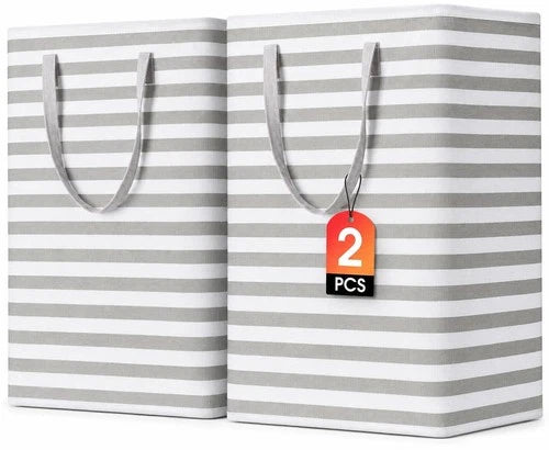 2-Pack Large Laundry Basket,Waterproof Freestanding Laundry Hamper,Collapsibl...