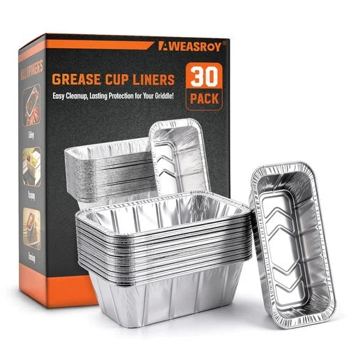 Grease Cup Liners for Blackstone 30 Pack Aluminum Drip Pans Disposable