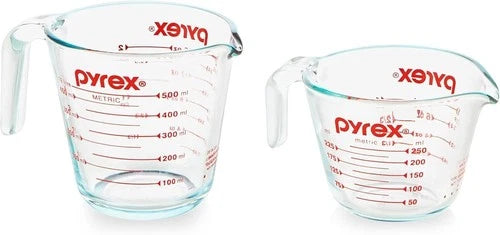 Pyrex Essentials (2-Pack) Glass Measuring Cups Set, (1 & 2 Cup) Measuring Cups f
