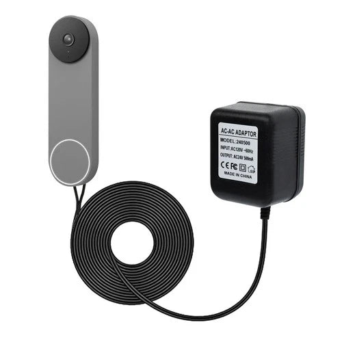 24V Transformer Doorbell Power Adapter Compatible with Google Black